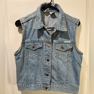 Vintage Bill Blass Light Blue Denim Vest